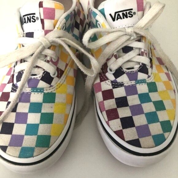 VANS Lace-up Rainbow Checkerboard Size 1 - Picture 2 of 10